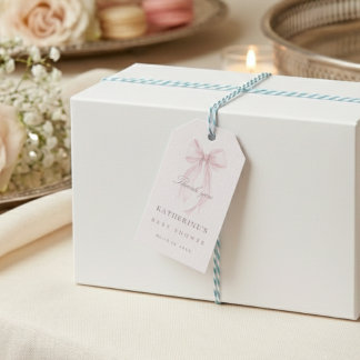 Étiquettes-cadeau Fête de Bébé Arc-en-Ciel Rose Coquette