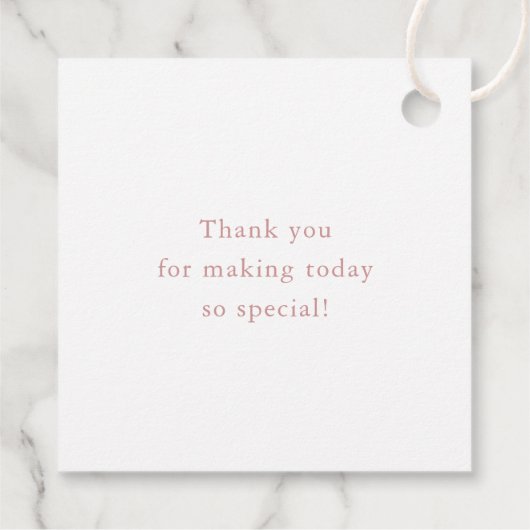 Étiquettes Cadeau Fête de bébé Bohème Rustique Fleur Sauvage Rose  (Dos)