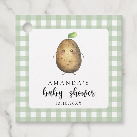 Étiquettes Cadeau Fête de bébé Cartoon Potato (Devant)