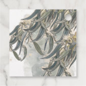 Étiquettes Cadeau Fête de bébé Feuilles d'eucalyptus à l'aquarelle (Dos)