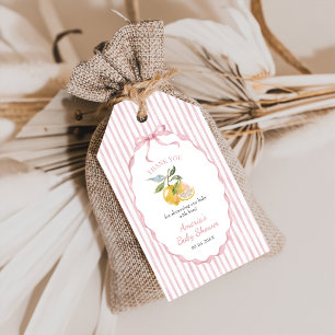 Étiquettes-cadeau Fête de bébé fille sur le thème des citrons