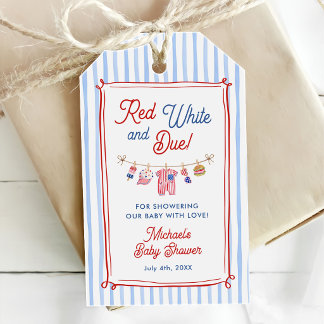 Étiquettes-cadeau Fête de bébé garçon américain le 4 juillet
