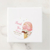 Étiquettes Cadeau Fête de bébé glace rose (En situation)