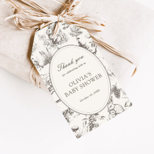 Étiquettes-cadeau Fête de Bébé Impression Générale Esquisse de Bois