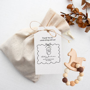 Étiquettes-cadeau Fête de Bébé Moderne et Douce Bébé de Genre Neutre