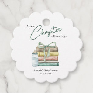 Étiquettes Cadeau Fête de bébé Nouveau Chapitre à l'aquarelle