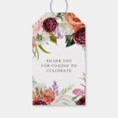 Étiquettes-cadeau Fête de bébé personnalisée Automne Boho Blooms (Dos)