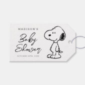 Étiquettes-cadeau Fête de bébé Snoopy et ballons (Devant (Horizontal))