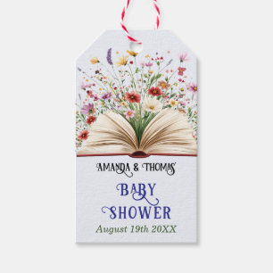 Étiquettes-cadeau Fête de bébé thème livre de contes bleu Wildflower