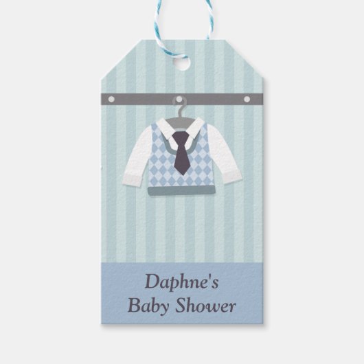 Étiquettes-cadeau Fête de douche pour bébé Gentleman moderne (Devant)