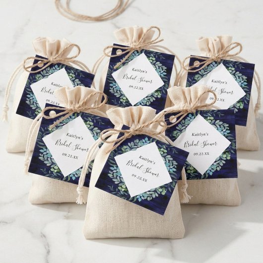 Étiquettes Cadeau Fête de Fiançailles avec Verdure Botanique Eucalyp