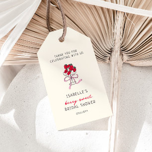 Étiquettes-cadeau Fête de fiançailles Baie Sucrée aux Fraises
