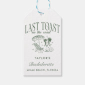 Étiquettes-cadeau Fête de Fiançailles Côtière Cocktail Vert (Devant)