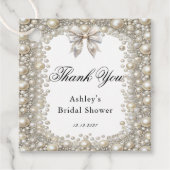 Étiquettes Cadeau Fête de fiançailles Diamants et Perles (Devant)