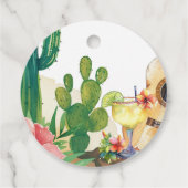 Étiquettes Cadeau Fête de Fleurs de Cactus de Mariage (Dos)