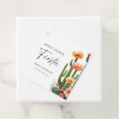 Étiquettes Cadeau Fête de Fleurs de Cactus de Mariage (En situation)