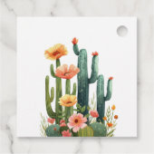 Étiquettes Cadeau Fête de Fleurs de Cactus de Mariage (Dos)
