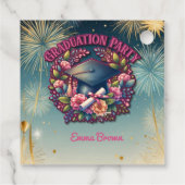 Étiquettes Cadeau Fête de graduation Floral (Dos)