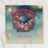 Étiquettes Cadeau Fête de graduation Floral (Devant)