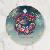 Étiquettes Cadeau Fête de graduation Floral (Dos)