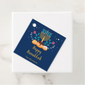 Étiquettes Cadeau Fête de Hanoukka avec menorah (En situation)