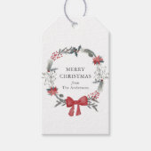 Étiquettes-cadeau Fête de la couronne de Noël rustique (Devant)
