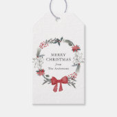 Étiquettes-cadeau Fête de la couronne de Noël rustique (Devant)