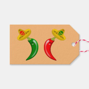 Étiquettes-cadeau Fête de la coutume mexicaine des Chilis morts