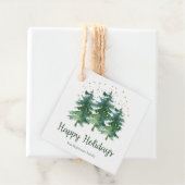 Étiquettes Cadeau Fête de la forêt d'hiver (En situation)