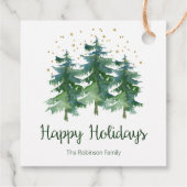 Étiquettes Cadeau Fête de la forêt d'hiver (Dos)