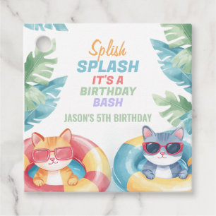 Étiquettes Cadeau Fête de la piscine de Splish Splash Anniversaire