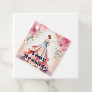 Étiquettes Cadeau Fête de la Quinceanera aquarelle