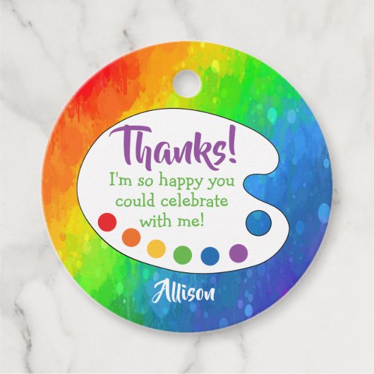 Étiquettes Cadeau Fête de l'art | Balises de préférence de la partie (Devant)