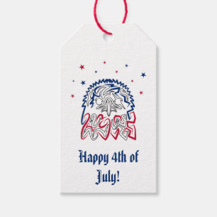Étiquettes-cadeau Fête de l'Indépendance Étoiles d'aigle américain
