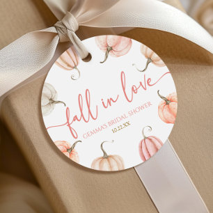 Étiquettes Cadeau Fête de mariage automnal Citrouille Rose Tombez am
