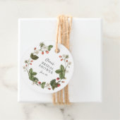 Étiquettes Cadeau Fête de mariage avec des fraises sauvages (En situation)