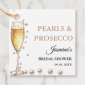 Étiquettes Cadeau Fête de mariage avec perles et prosecco (Devant)