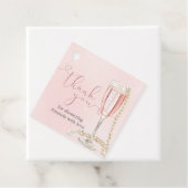 Étiquettes Cadeau Fête de mariage avec perles et Prosecco rose  (En situation)