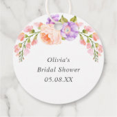 Étiquettes Cadeau Fête de mariage Blush et Violet Bloom (Dos)