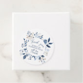 Étiquettes Cadeau Fête de mariage bohème fleurs aquarelle bleu pouss (En situation)