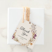 Étiquettes Cadeau Fête de mariage bohème florale d'automne (En situation)