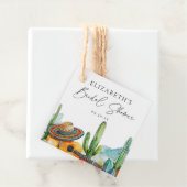 Étiquettes Cadeau Fête de mariage cactus mexicain à l'aquarelle (En situation)