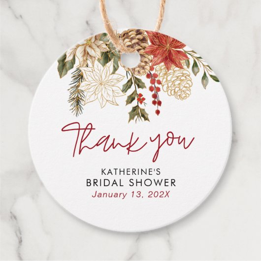 Étiquettes Cadeau Fête de mariage de Noël en hiver (Devant)