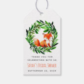 Étiquettes-cadeau Fête de Mariage de Renard Jolies Couronnes Aquarel (Devant)