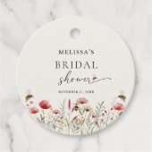 Étiquettes Cadeau Fête de Mariage Fleur de Champ à l'Aquarelle Prévu (Devant)