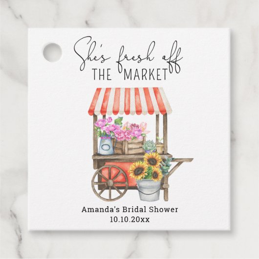 Étiquettes Cadeau Fête de mariage Fleur Panier  (Devant)