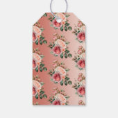Étiquettes-cadeau Fête de mariage floral avec confettis dorés et ros (Dos)