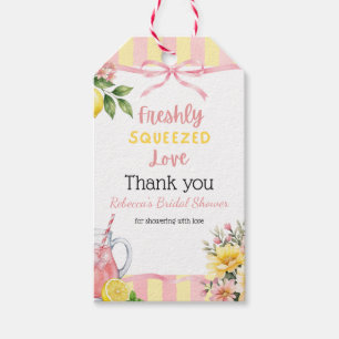 Étiquettes-cadeau Fête de mariage Floral Frais Presse Citron Rose