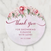 Étiquettes Cadeau Fête de mariage floral rose  (Devant)