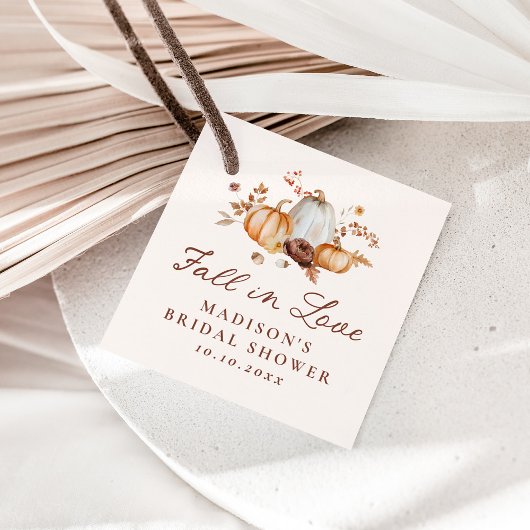 Étiquettes Cadeau Fête de mariage florale de citrouille Rustique Aut